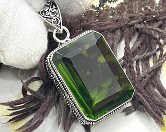 Peridot Pendant 925 Sterling Silver Pendant Peridot Gemstone Pendant Handmade Pendant Silver Jewelry Peridot Jewelry Gift For Her Mother