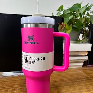 Stanley 40oz Tumbler Pink, Stanley Quencher H2.0 Flowstate Stainless Steel  Vacuum Insulated Tumbler With Handle, Lid and Straw, Stanley Cup. 