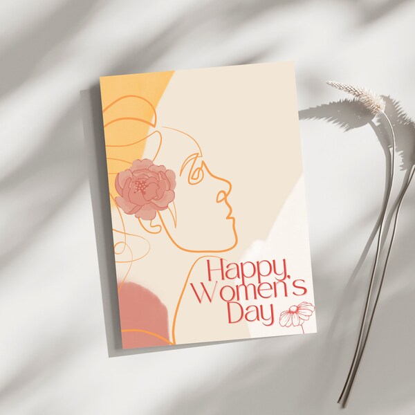 Bold and Beautiful Contemporary Women's Day Cards, Handmade Digital Women's Day Card,International women's day card,Happy Women's Day Card