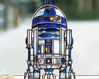 Personalized R2-D2 Suncatcher Window Hanging, Custom Star Wars Droid Decor, Sci-Fi Movie Fan Gift, R2D2 Acrylic Art ID-0122-QLAE