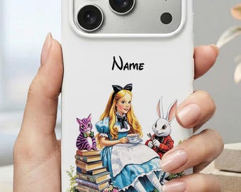 Personalized Alice in Wonderland iPhone Case, Disney Mad Tea Party Phone Cover, Custom Name Case, Storybook Fan Gift,Alice Case ID-0610-NODT