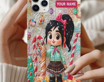 Personalized Vanellope iPhone Case, Wreck-It Ralph Phone Cover, Custom Name Candy Case, Cute Disney Fan Gift, Colorful Case ID-0610-CYC3