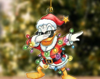 Personalized Characters Mickey and Friends Disney Christmas Ornaments, Donald Duck Disney Santa Claus Ornament UNE-39
