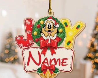 Personalized Pluto Disney Christmas Ornament, Disneyland Characters Acrylic Ornament, Christmas Gifts For Kid, Holiday Tree Decor UNE-1
