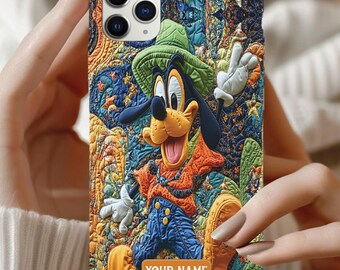 Personalized Goofy iPhone Case, Disney Classic Phone Cover, Custom Name Funny Cartoon Case, Disney Fan Gift, Playful Phone Case ID-0610-JPKG