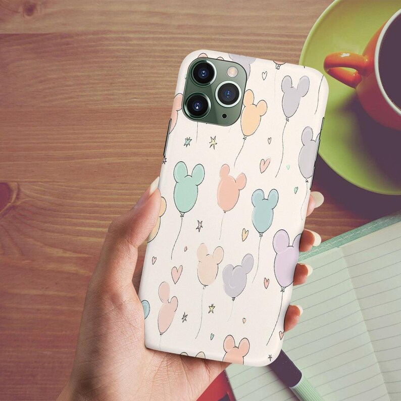 Funda para iPhone con globo de Mickey Mouse, funda para teléfono de Mickey Mouse de Disney, bonita funda para teléfono con globo de Mickey TD-0213-SMMB imagen 4