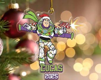 Buzz Lightyear Toy Story Acrylic Christmas Ornament, Personalized Toy Story Ornament, Woody Jessie Decor, Christmas Ornament Gift ZZ236