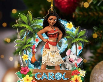 Moana Christmas Ornament, Disney Princess Moana Ornament, Personalized Christmas Ornament, Disney Christmas ornament Moana Keepsake ZZ447
