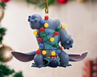 Personalized Stitch Christmas Ornament, Disney Lilo & Stitch Christmas Holiday Keepsake Decor, Ohana Means Family Ornament Gift ZZ684