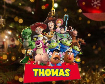 Personalized Toy Story Xmas Ornament Custom Name Toy Story Ornament Christmas Tree Decor, Toy Story Family Group Keepsake Gift For Kid ZZ664
