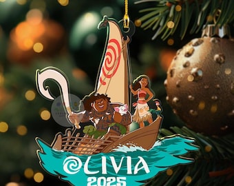 Personalized Moana Ornament, Disney Princess Moana Ornament, Personalized Christmas Ornament, Disney Christmas ornament Moana Keepsake ZZ449