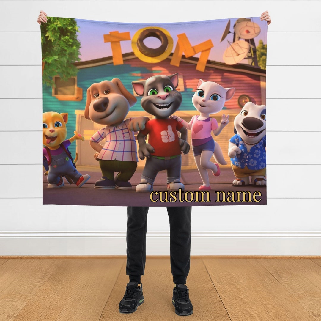 Custom Name Talking Tom and Friends Blankets Personalized Etsy