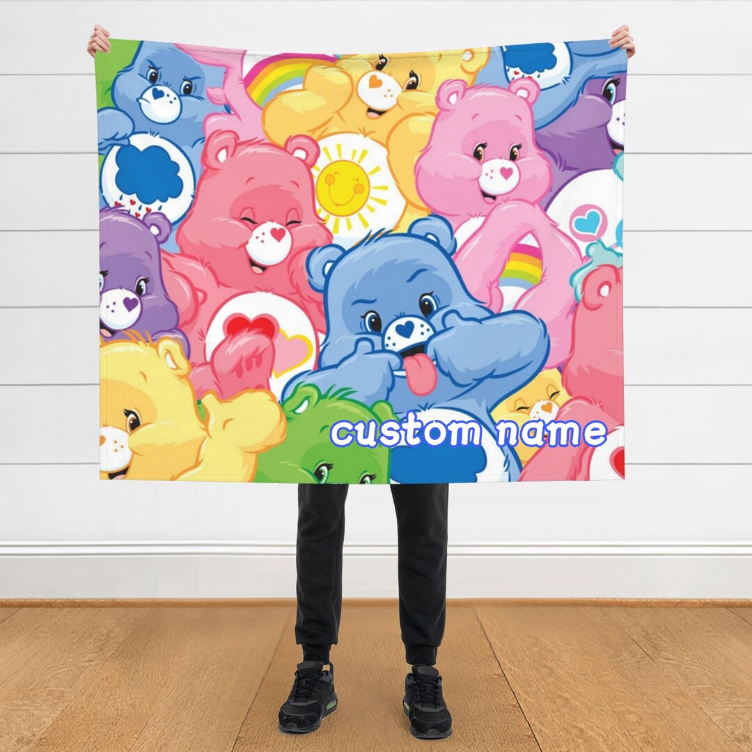 Personalized Name Care Bears Blankets Custom Throw Blanket Etsy