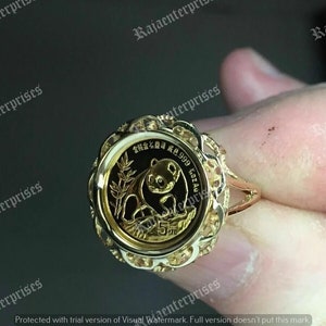 Panda Coin Ring Etsy
