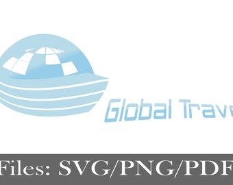 Global Travel Logo Design editable, print-ready, and transparency.