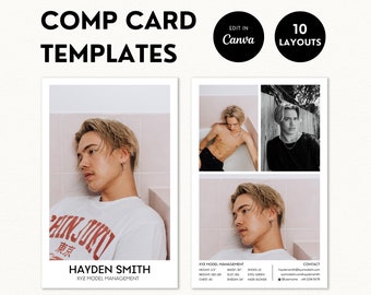 Modeling Comp Card Template, Zed Card, Editable Model Comp Card ...