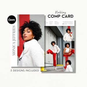 Modeling Comp Card Template, Zed Card, Editable Model Comp Card, Customizable Comp Card Canva Template, Modelling Fashion Portfolio Card