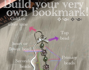 Build Your Own Bookmarks! I | Personalised metal beaded bookmark | gift | Charms | Booktok | | Gold & silver | Booktok | Reader | bookworm