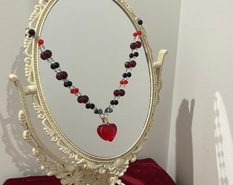 Lilith Necklace | Vampire | Gotchic | Cross | Red Heart | Jewellery | Gift | Y2K |