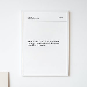 Digital Print The Birthday Party | The 1975 Music Poster | Birthday Gift Idea | Gifts For Her | 1975 March | The 1975 Fan | Art Print