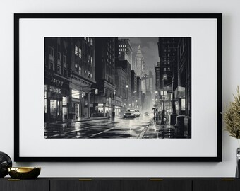 New York Print Digital Download | Empire State | New York Travel Print Black and White New York Central Park Print Minimalist New York