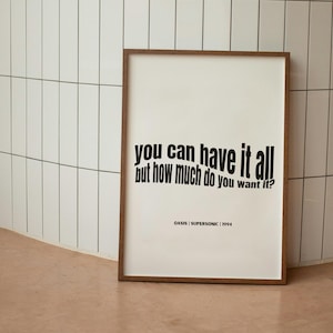 Plakat z tekstem piosenki Oasis Supersonic | Sztuka ścienna w stylu vintage grunge | Cyfrowy wydruk rockowy z lat 90. | Teksty piosenek britpop | Plakat muzyczny do druku