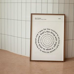Seventeen Going Under | Sam Fender Poster | Print | Artwork | Music | A4 | Wall Art | Poster | The Borders | Sam Fender Inspired | Poster