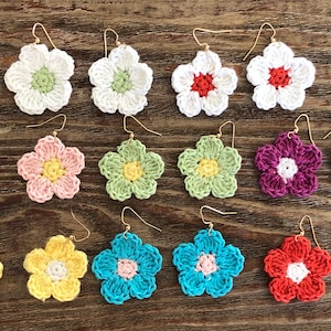 Handmade Crochet Flower Earrings