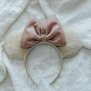 Quilted Gold Minnie Mouse Ears Headband