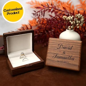Personalized Wedding Ring Box | Engagement Ring Box | Jewelry box | Valentine&#39;s gift | Rectangle Ring box | Anniversary Gift