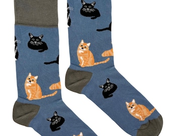 Cat Socks Blue