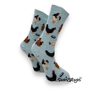 Hühnersocken Hahn Socken Damensocken Herrensocken Bunte Socken Tier Socken Bauernhof Tier Socken lustige Socken süße Socken Bild 1