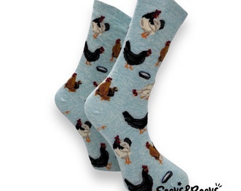 Chicken Socks | Rooster Socks| Women's Socks | Men's Socks | Colorful Socks | Animal Socks | Farm Animal Socks |  funny socks | cute socks