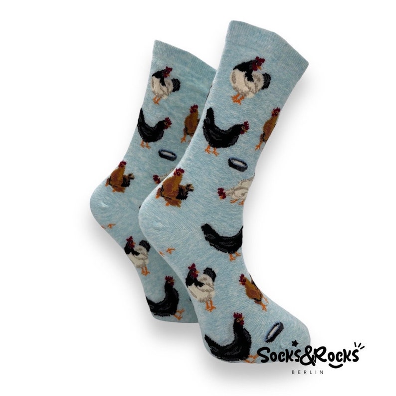 Hühnersocken Hahn Socken Damensocken Herrensocken Bunte Socken Tier Socken Bauernhof Tier Socken lustige Socken süße Socken Bild 1