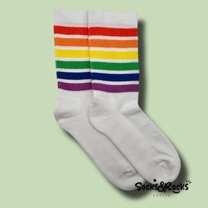 Regenbogen-Socken Weiß