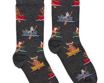 Canoeing Forest Animals Socks