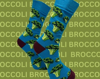 Chaussettes brocoli | chaussettes végétales | chaussettes végétaliennes | chaussettes végétariennes | cadeau pour les végétaliens | jolies chaussettes | chaussette design | chaussettes amusantes | chaussettes alimentaires