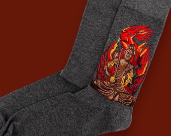 Flammen Buddha Socken