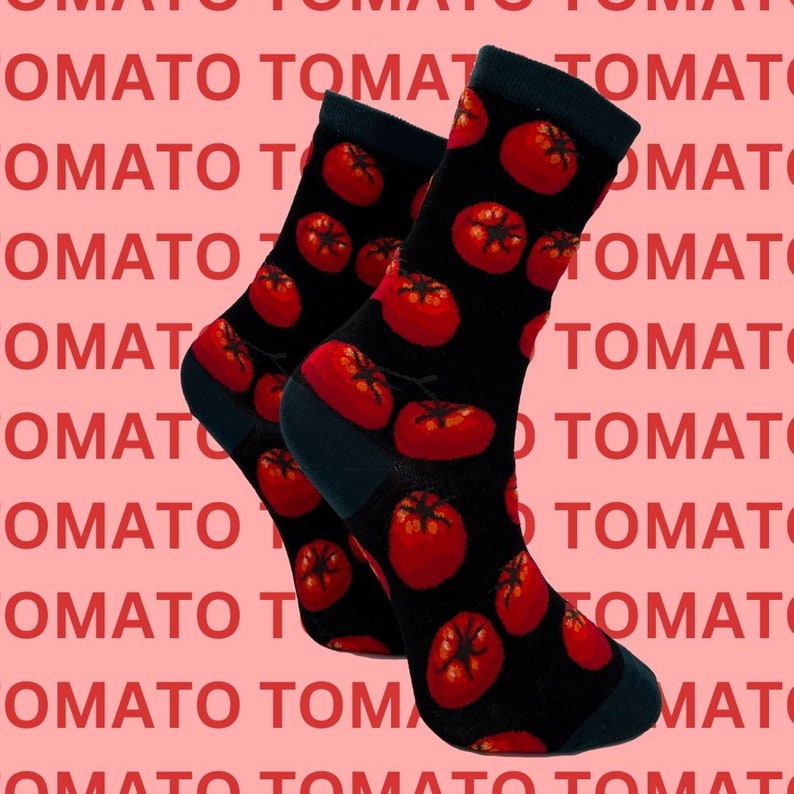 Tomatensocken Gemüsesocken Gartensocken Geschenk für Gärtner Italienische Tomatensocken Geschenk für Veganer Bild 1