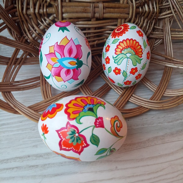 Easter Ornaments Ukrainian Easter Eggs Pysanky Eggs Hand painted Wooden Eggs Ukrainian Souvenir Easter Decor outdoor Handmade Easter Gifts