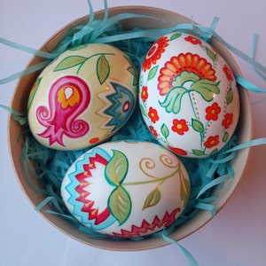 Hand painted Easter Eggs Ornaments Pysanky Eggs Painted Wooden Eggs Spring Home Decor Easter Gifts Easter Decorations Ostereier Bemalt