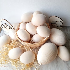 Natural Wooden Eggs for Crafts Wood Blanks Ornaments Decoupage Easter Eggs Plan Natural Wooden Eggs