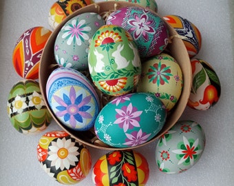 Hand-Painted Pysanky Easter Eggs: Wooden Spring Decor