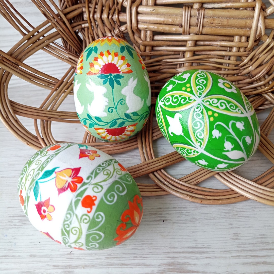 Ukrainian Pysanka Wooden Eggs, Hand Painted Easter Decor, Folk Art Gift ...