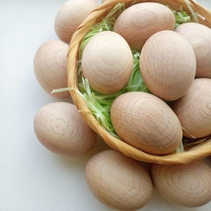 Natural Wooden Eggs for Crafts Wood Blanks Ornaments Decoupage Easter Eggs Plan Natural Wooden Eggs made of natural beech wood