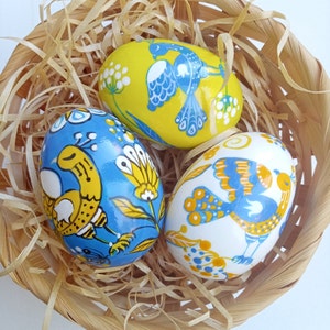 Hand painted Easter Eggs Ornaments Pysanky Eggs Painted Wooden Eggs Spring Home Decor Easter Gifts Easter Decorations Ostereier Bemalt