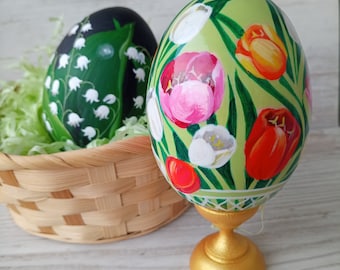 Easter Ornaments Decorative Easter Eggs Pysanka Egg Hand painted Wooden Eggs Ukrainian Souvenir Easter Decor outdoor Handmade Easter Gifts