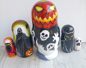 Horror Nesting Dolls Halloween Ghost Ornament Unique Kids Gift