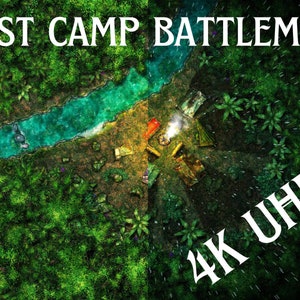 RPG BATTLEMAP rest camp in forest/jungle vtt