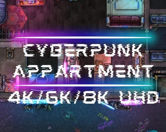 RPG BATTLEMAP CYBERPUNK mountain bike apartment